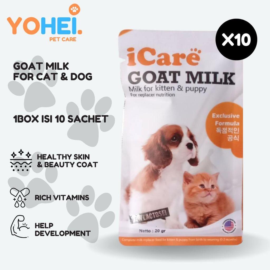 ICARE Goat Milk Susu Kambing untuk Kucing dan Anjing 1Box isi 10