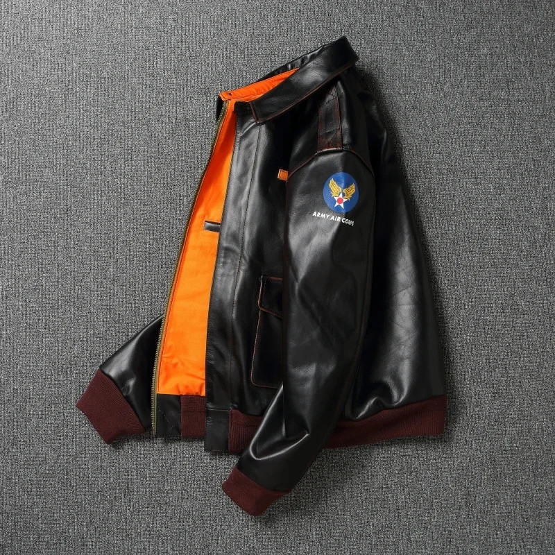 Classic A 2 Horsehide Coat Vintage Us Air Force Genuine Leather Jacket Men Flight A2 Bomber Jackets