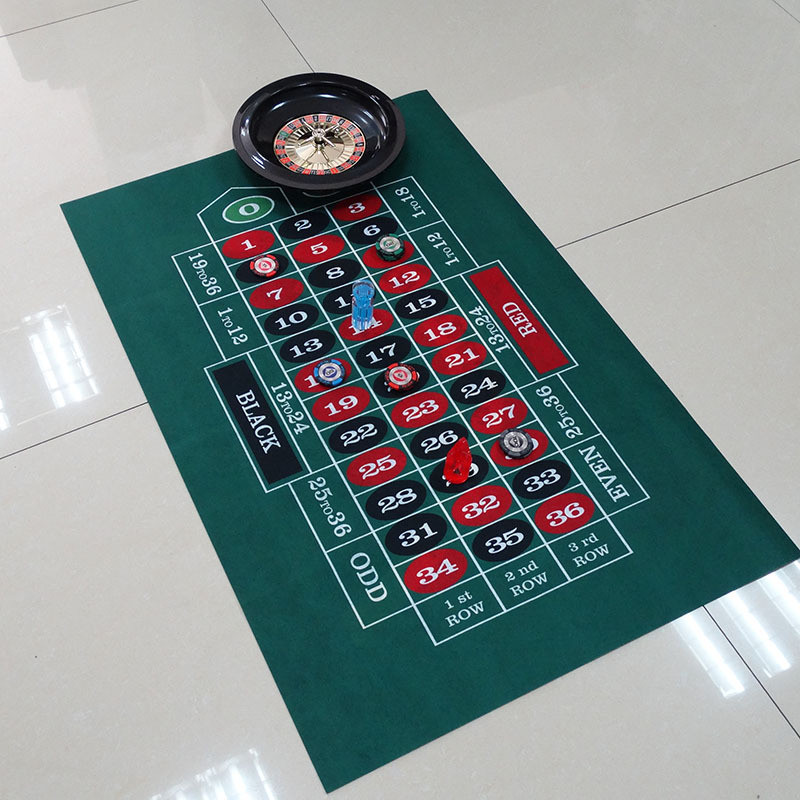 Double-Sided Poker Game Mat Craps Table & Blackjack Casino Felt Roll-up Casino Roulette Tabletop Mat