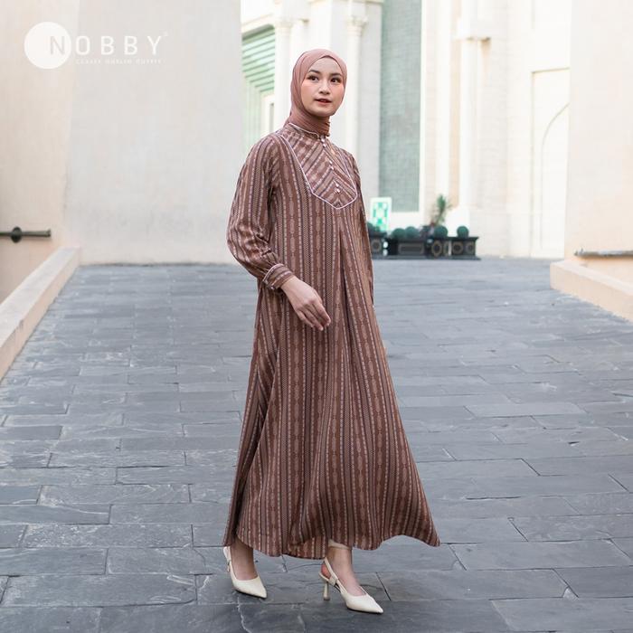 MUSLIFIX- Nobby Juwita Dress Gamis Formal Muslim Wanita Bahan Woolpeach Ultimate Busui Friendly