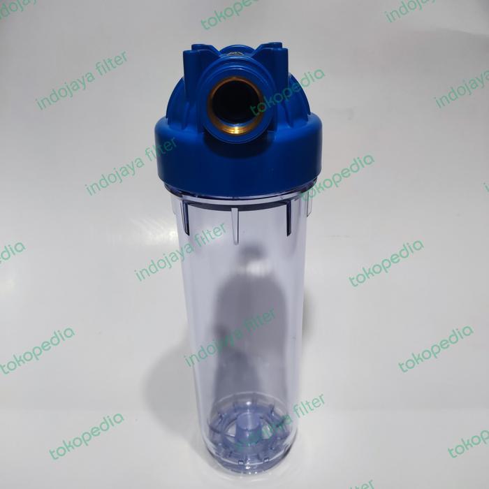tukangbanget- Tabung Filter Air 10 Inch Drat 3 4 Clear Dan Blue Housing Filter