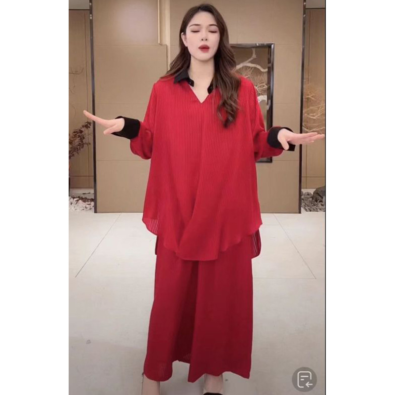 Set Pakaian Wanita Korea Nyaman & Longgar - Outfit Satu Set