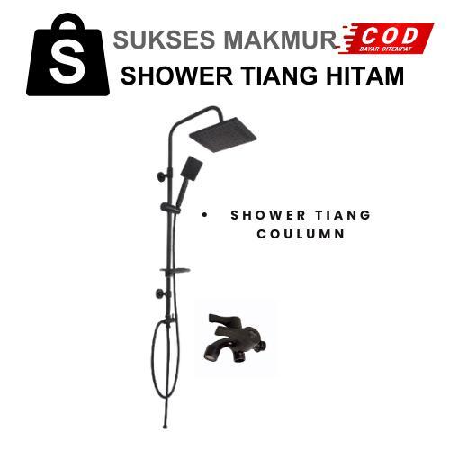 Shower Tiang Set Minimalis Black / Hitam Paket Lengkap Shower Kamar Mandi