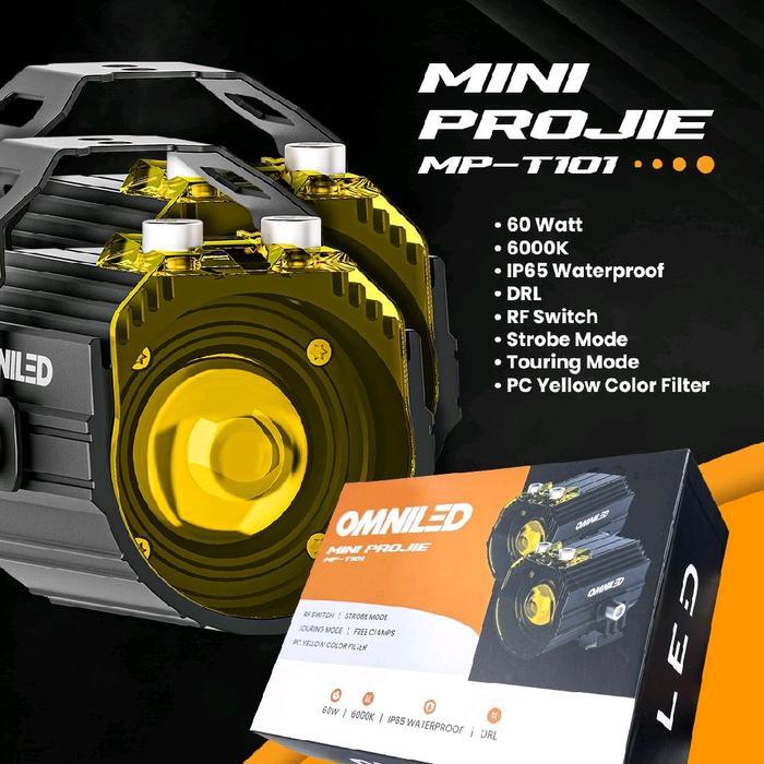 OMNILED MP-T101 LAMPU MOTOR LAMPU TEMBAK MINI PROJIE STROBO DRL TOURING RF SWITCH 60 WATT