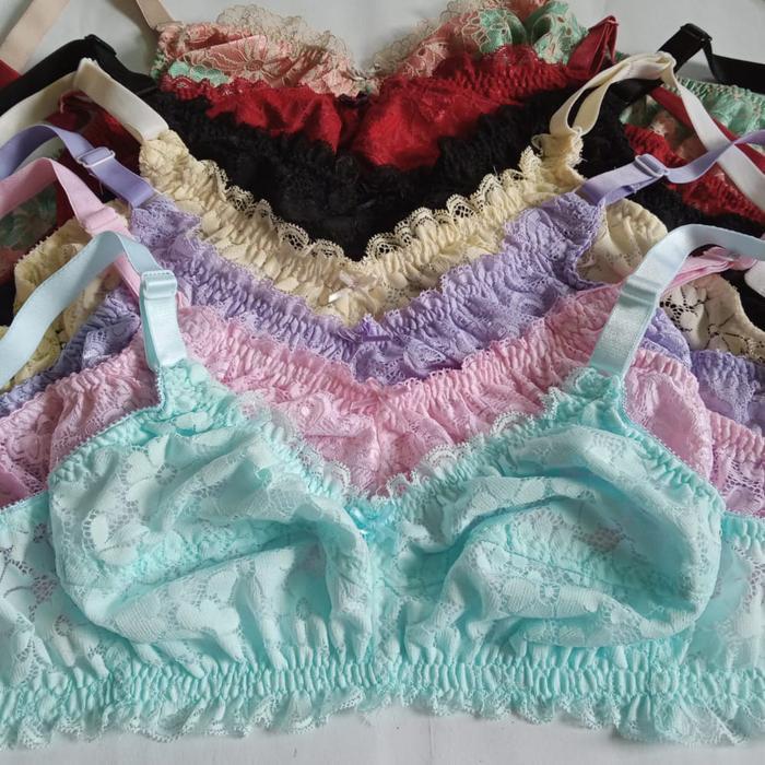 BH Wanita Paket 6 Pcs Bra Dewasa Full Renda Tanpa Kawat Tanpa Busa Nyaman Dipakai