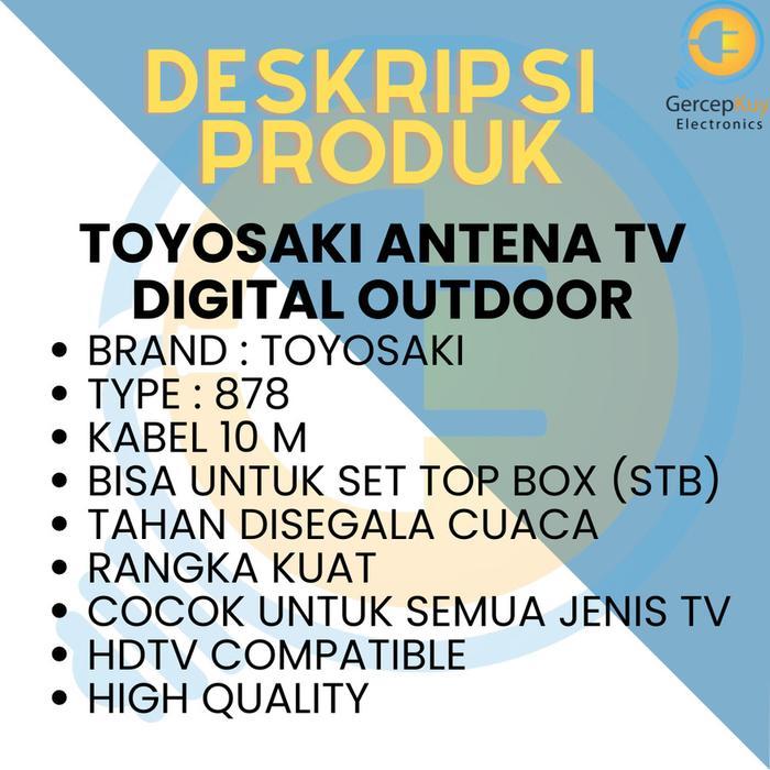 ID ANTENA TV DIGITAL OUTDOOR TOYOSAKI TYS 878 / ANTENA LED SMART TV