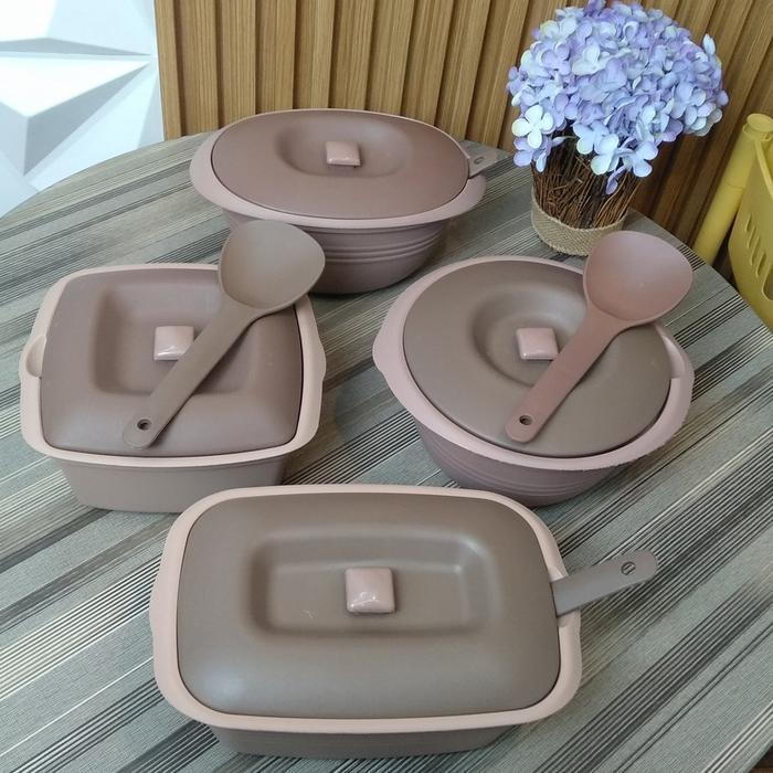 ( Isi 4 Pcs ) Paket Mix Wadah Saji Prasmanan Set/ Paket Mix Basi Set Saji Prasmanan Plastik Estetik