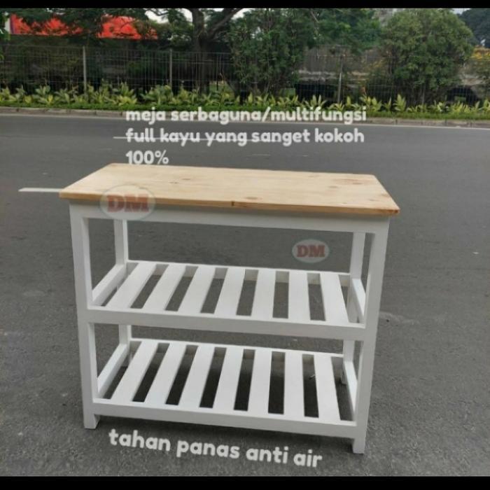 Meja Rak Tv / Meja Susun Kayu Jati Belanda Ukuran 100X40X80