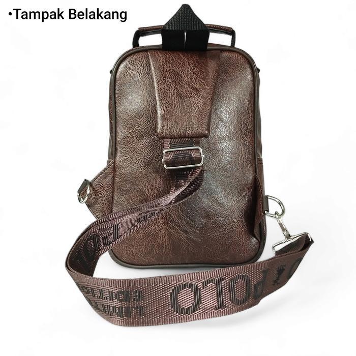 dap Polo Amstar Tas Selempang Pria Tas Pundak Kotak Kulit Slingbag PU Leather Cowok Slingbag