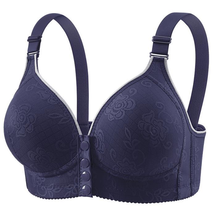 BH109 Bra Wanita Seamless Bermotif Push Up Kancing Depan Tanpa Kawat Elegan