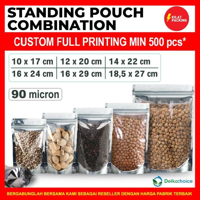 STANDING POUCH ALUMUNIUM FOIL ZIPLOCK DELKO KEMASAN SNACK 10x17