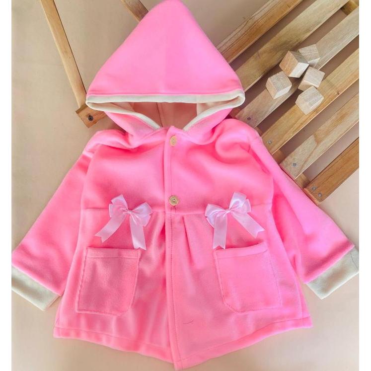 Promo Miby Baby-Jaket Bayi Perempuan Usia 1-2 Tahun Bahan Beludru Dengan Aksesoris Pita Cantik