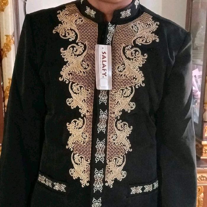 Baju Pria Jasko Mewah J50 Bordir Dada Kantong Depan - Jasko Khalisa Dewasa Putih