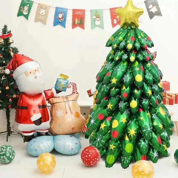 Balon Foil Dekorasi Pohon Natal 4D Christmas Tree