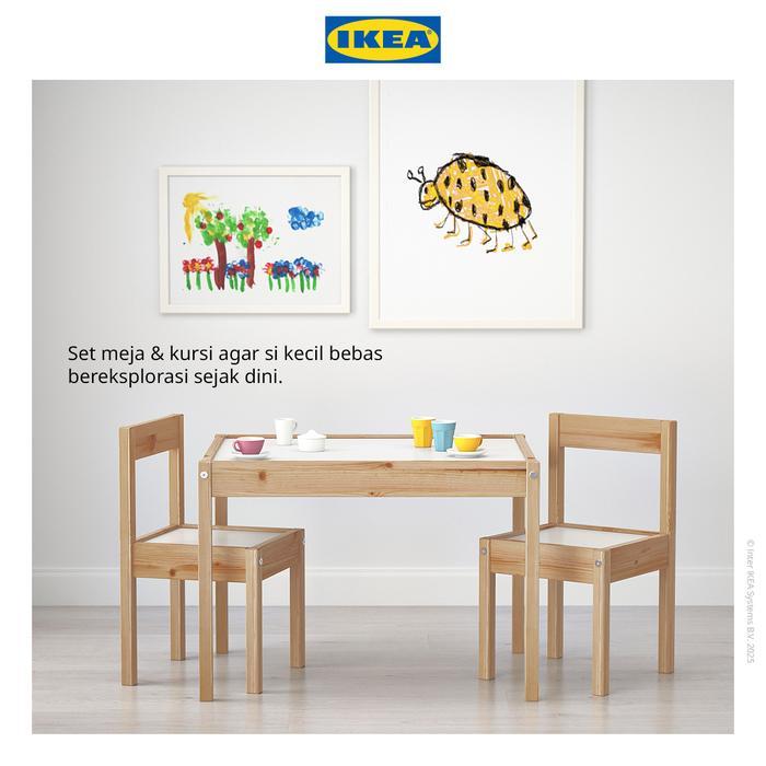 Ikea Latt Meja Belajar Anak Dengan 2 Kursi Bahan Kayu