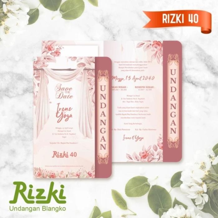 RIZKI 40 Blangko Undangan Pernikahan Kartu Undangan Nikah Undangan Nikah Blangko Undangan Nikah
