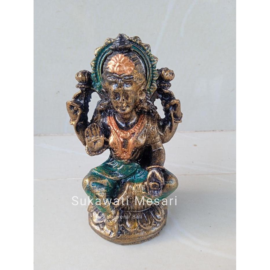 Patung Dewi Sri Laksmi Sakti Dewa Wisnu Tinggi 12cm Bahan Resin Kerajinan Khas Bali