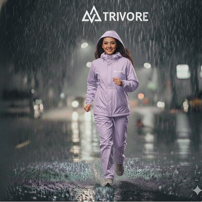 OOTD jas hujan TRIVOR anti bocor anti robek jas hujan tebal hodie OOTD