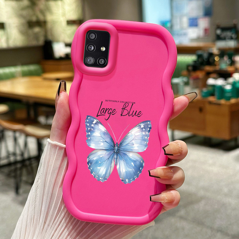 Casing Hp Untuk Samsung A51 M40s Case Label Kupu-kupu Cesing Polos Kasing Macaron gelombang Kesing S