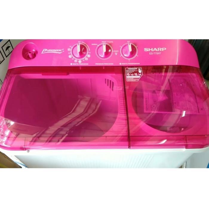 MESIN CUCI 7 KG SHARP ES T75 NTPK - Pink