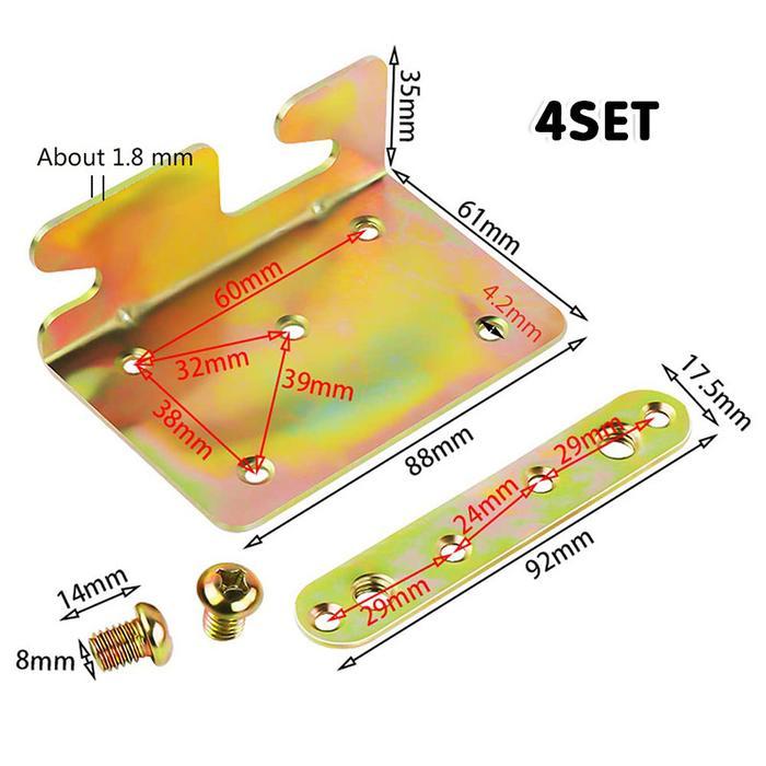 Hak Ranjang Baut / Bracket Tempat Tidur / Siku Tempat Tidur / Bed Fitting / Hak Dipan