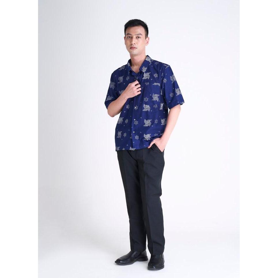 Blue Angkah Batik Shirt - Oe X Wilsen Willim