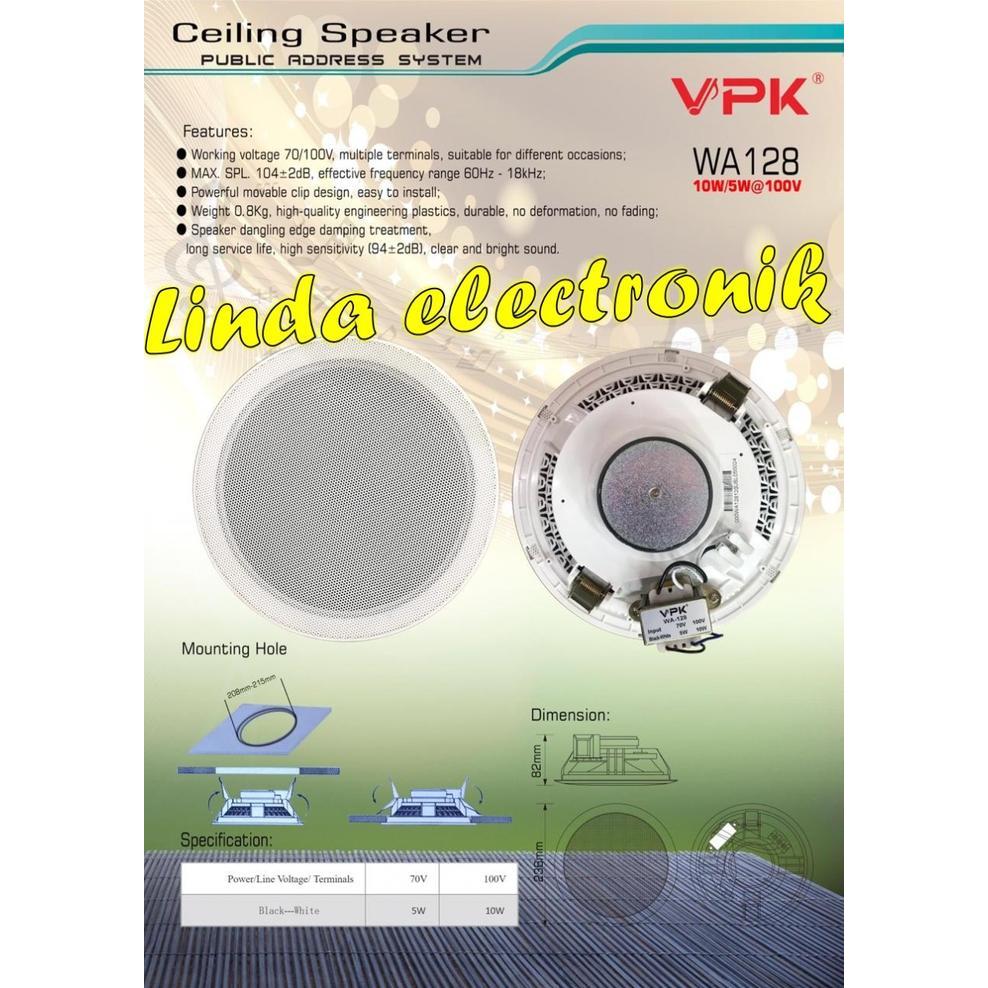 ceiling speaker vpk wa 128 10watt vpk wa128