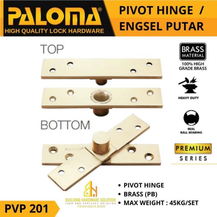 PIVOT HINGE ENGSEL PUTAR JENDELA BRASS GOLD PB EMAS PALOMA PVP201
