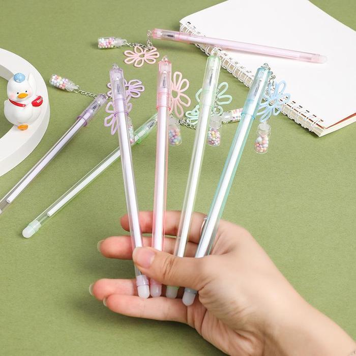 EKSLUSIF GROS Pulpen Lucu Aesthetic Pena Gantungan Botol Bunga Alat Tulis