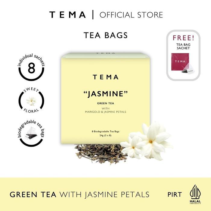 JASMINE TEA TEH HIJAU JASMINE JASMINE - TEMA TEA TEA BAGS 8 SERVINGS BLEND