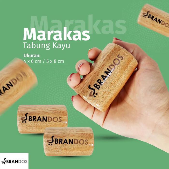Marakas Tabung Kayu BRANDOS Maracas Perkusi Kecrekan MK-41
