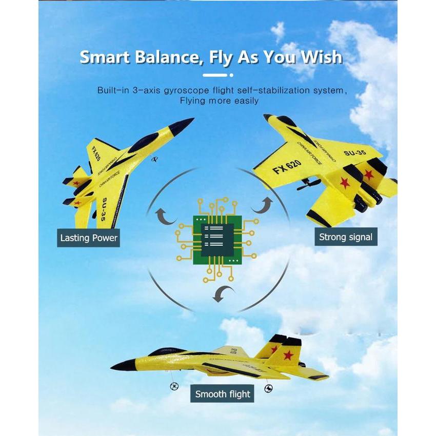Mainan Pesawat Terbang Remote Control LED Pesawat Glider Airplane Tempur ZY-Pro/ Pesawat Remote
