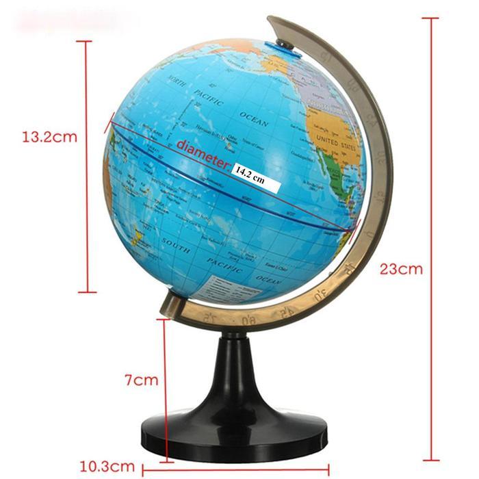 "New" Globe Bola Dunia Besar Diameter 14cm Dan Kecil Diameter 10,6cm / Atlas Bola Dunia