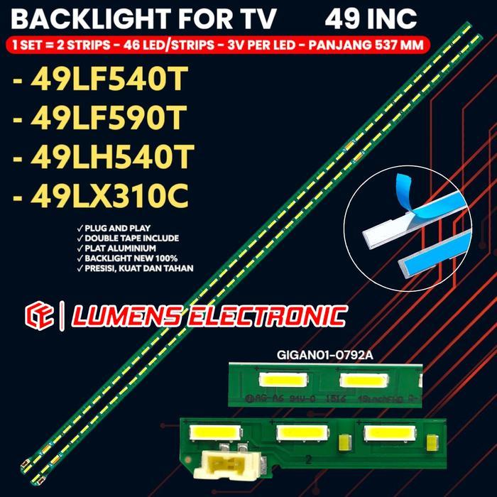 BACKLIGHT TV LED 49 INCH 49LF540T 49LF590T 49LX310 49LH540T 49LF540 49LF590 49LX310 49LH540 LAMPU