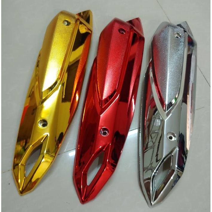 COVER TUTUP KNALPOT LEXI 125 VARIASI CHROME