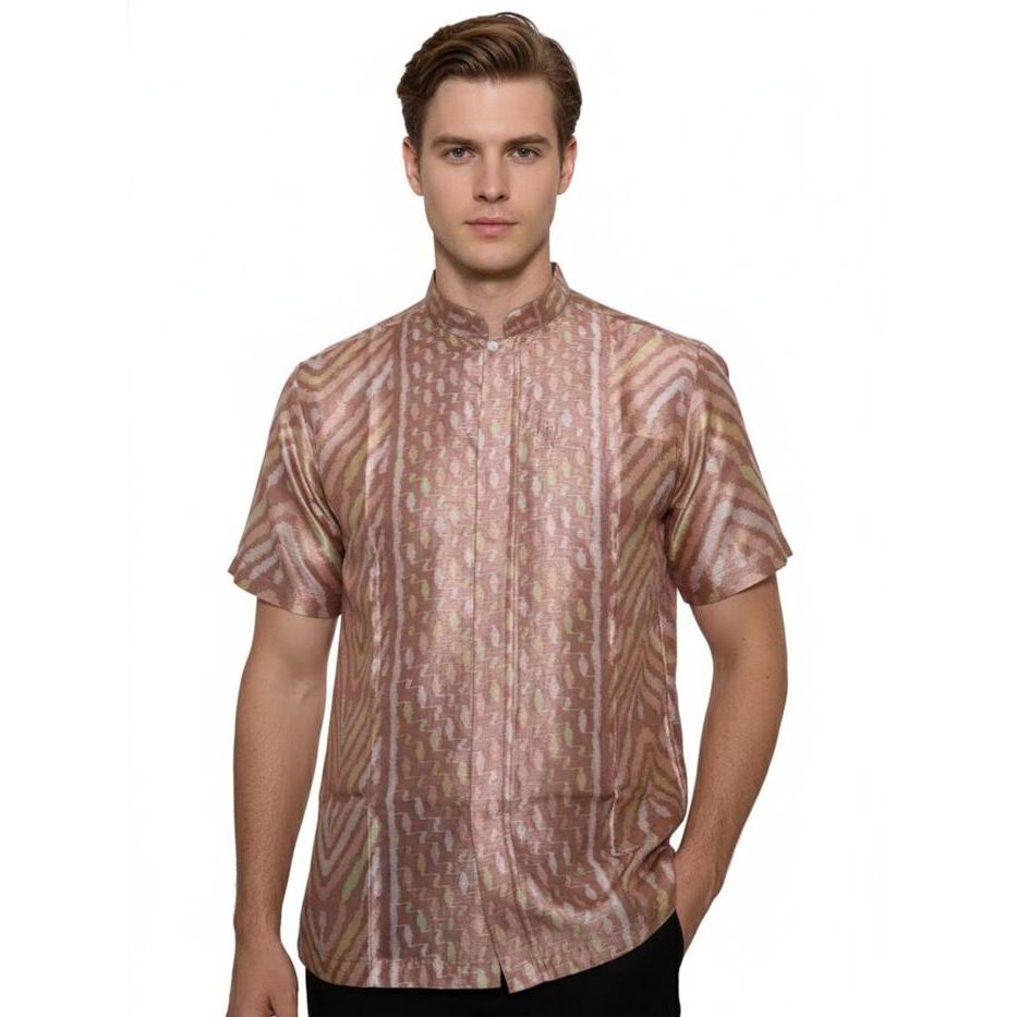 NEW PORODUK ADIKUSUMA BY ARJUNA WEDA HEM KOKO PRIA MUSLIM MOTIF TENUN RANGRANG - REGULAR FIT BAHAN