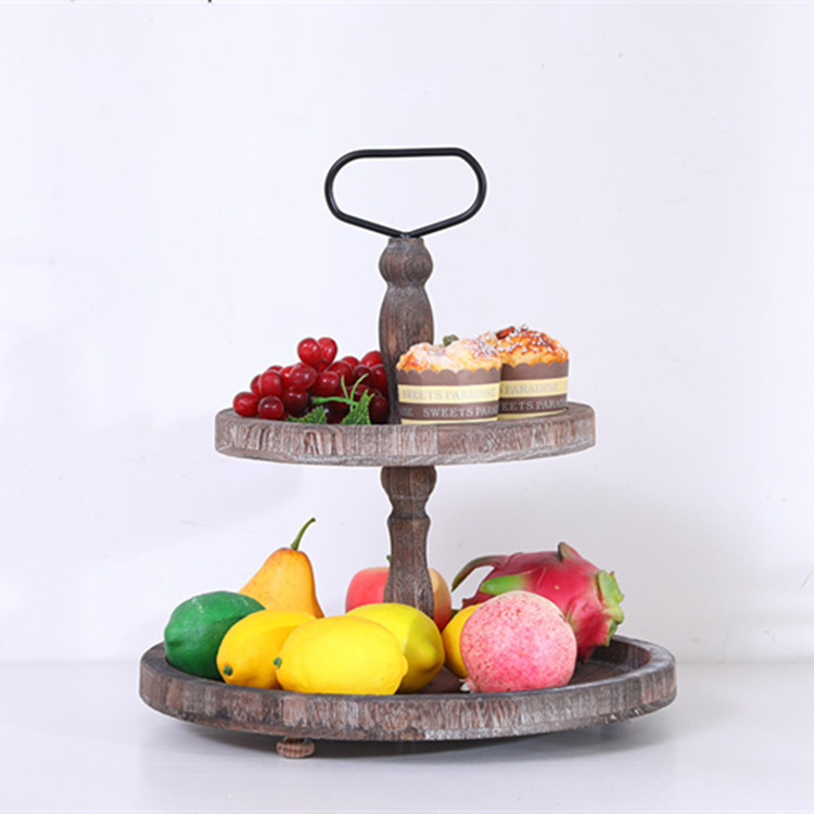 . American Country Style Storage Tray Home Buffet Dessert Display Rack -