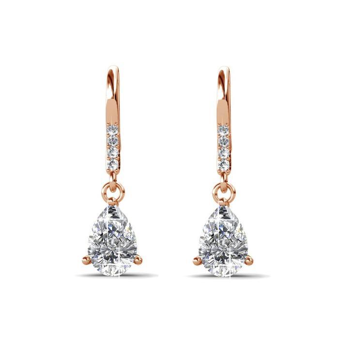 Her Jewellery Dew Drop Earring Anting Kristal Wanita 26x11mm