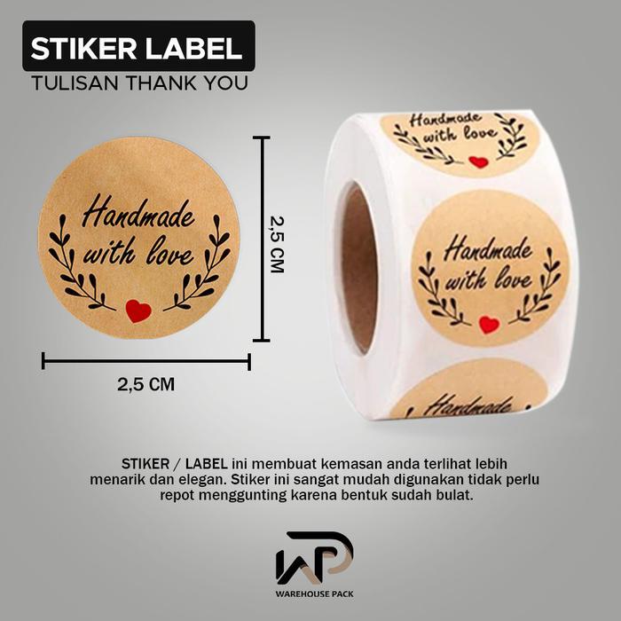 STIKER 500 PCS (1 ROLL) STIKER LABEL THANK YOU FOR YOUR ORDER STIKER LABEL KEMASAN STICKER THANK YOU