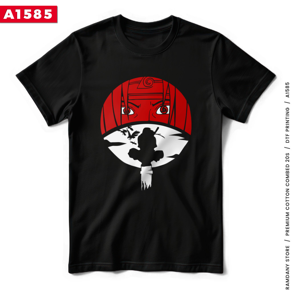 Kaos Anime Naruto - Itachi Uchiha (A1585) | Baju Tebal Cotton Combed 20s DTF Premium