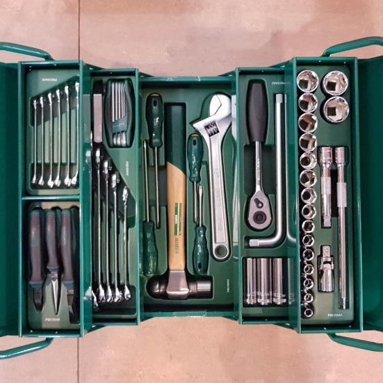 Sata 95104A-70 6Pt Cantilever Mechanic Tool Box Set 70Pcs Tool Kit Set