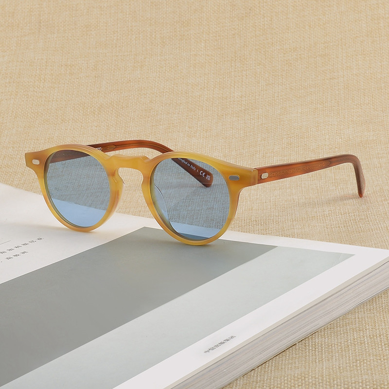 Gregory Peck Vintage Polarized Sun Glasses OV5186 Clear Frame Sunglasses Brand Designer Men Women OV