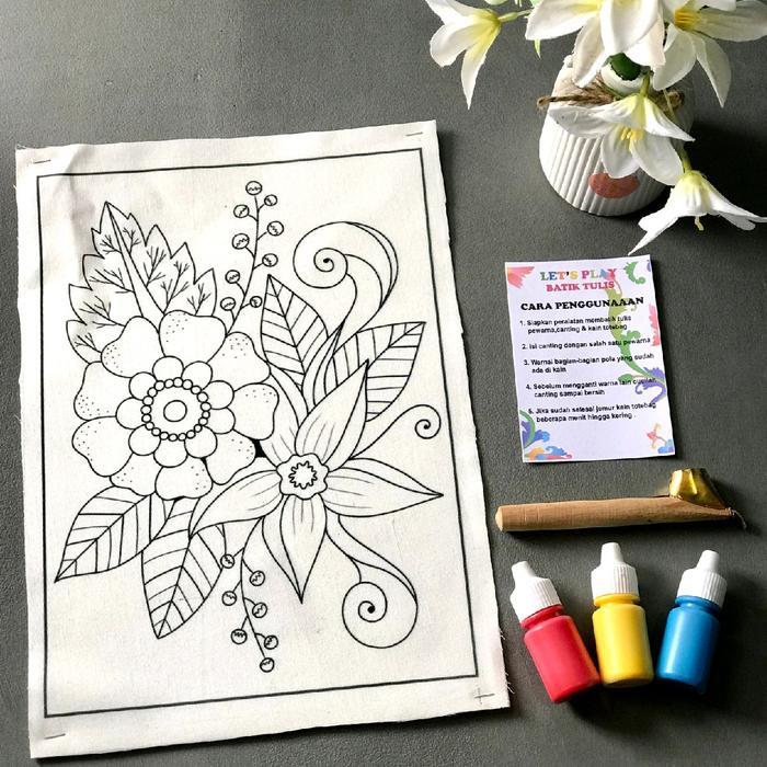 Paket Membatik kain prakarya sekolah untuk pemula lengkap cat batik dan canting