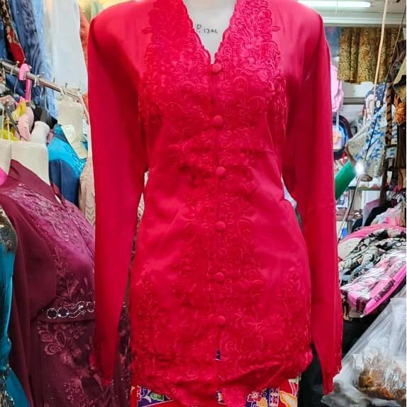 groceria KEBAYA ENCIM PUTIH POLOS BORDIR SENADA PUTIH DAN HITAM