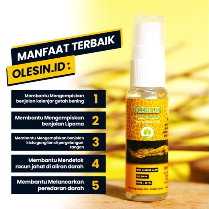 Bayar di Tempat OLESIN.ID Minyak Ginseng Asli Obat untuk Benjolan, Kelenjar Getah Bening, Lipoma,