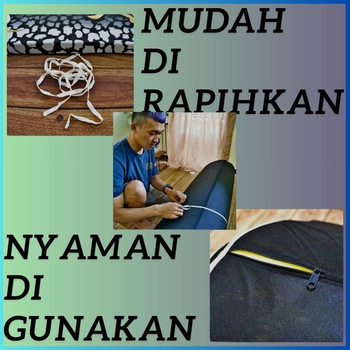 BsHomeDecore - Kasur Lipat Gulung 200x150x3cm Surpet Katun Busa Lantai Motif New Minimalis