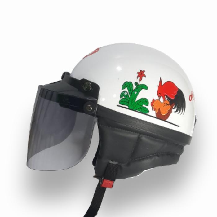 Premium Helm Chips Retro Ayam Jago Pet Pendek Sni Original