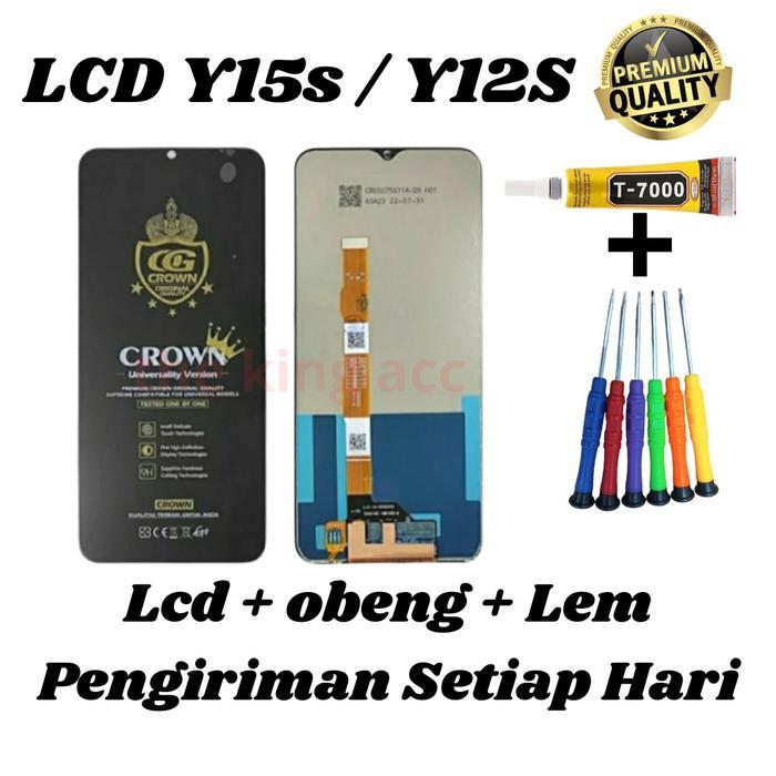 LCD Y15s / Y12s + obeng + Lem/ Lcd touchscreen y15s/y12s full set *