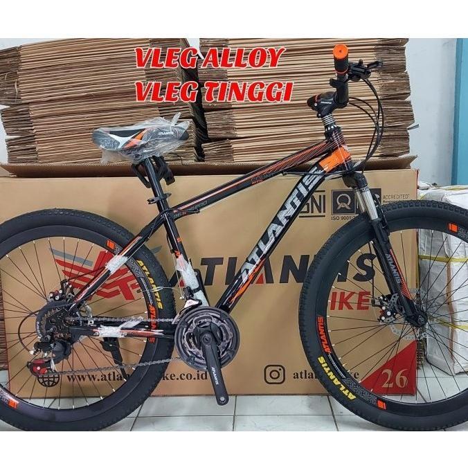 Sepeda gunung mtb 27.5 inch dewasa atlantis velg tinggi alloy tebal 21 speed rem cakram sni new - AT