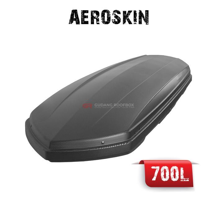 Paket Roof Box Roofbox dan Crossbar Crossbar Mobil Fortuner Pajero Terios Rush - 700L HITAM, HITAM